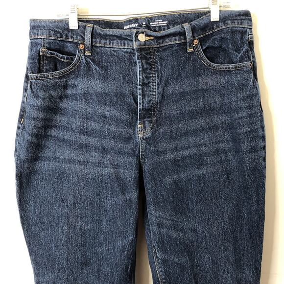 Old Navy Women's High-Rise Slouchy Straight Button-Fly Jeans Size 14 Tall - Picture 2 of 8